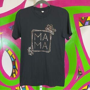 Bella Canvas, Rose Gold Foil, Mama Leopard Print Graphic. Similar to size Small
